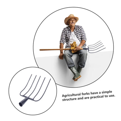 Farmer with Multi Functional Pitch Fork For Farm And Lawn Care Heavy Duty Grass Fork For Clearing Debris Garden and Farm Use