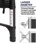 14.5 Ft Aluminum Telescoping Ladder With Dual Triangular Stabilizers For Less Wobble Heavy Duty 330 Lb Capacity Lightweight Collapsible Extension For Home Rv And Outdoor Projects Black larger diameter stabilizer detail