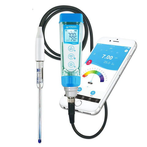 Smart Handheld pH Meter Kit With LabSen 246-5 ATC Semimicro Electrode for Lab-Grade pH Readings in Small Volumes or Test Tubes