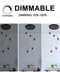 Black 5-Light LED Pendant Lighting Over Island For Kitchen, Dining, Living Room And Hallway showing dimmable settings