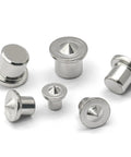 Rock Solid Stainless Steel Dowel Pins Center Point Set With 40 Pieces Precision Drilling Template, showing six precision dowel pins.
