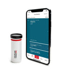ColorReader Pro Digital Colorimeter And Paint Matching Tool displayed with matching app on smartphone screen, compact device for color accuracy.