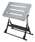 Built Tough Folding Welding Table 44 By 21 Inches Heavy Duty Steel Workbench adjustable top and legs for welding tasks.