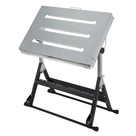Heavy Duty Folding Welding Table Holds 1000 Lbs Adjustable Height with steel top and sturdy legs for DIY fabrication.