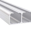 Close-up of Heavy Duty Double Sliding Door Rail Track Kit With Aluminum Ceiling Mount Barn Door Hardware, 60cm 23.6in Length.