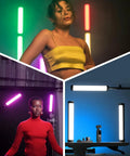 Magnetic RGB LED Light Wand Pro for Content Creators with 29 effects, handheld video tube light with adjustable color temperature.