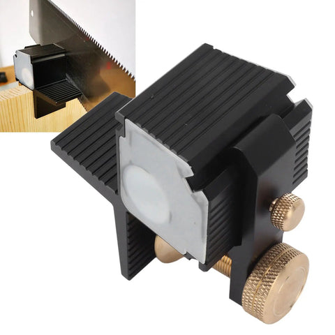 Dead On Accurate 7 Degree Dovetail Magnetic Saw Guide For Hand Woodworking Birdtail Joints Built Like A Tank, detailed close-up.