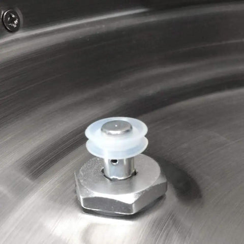 Universal Floater And Sealer Replacement Kit For Pressure Cookers 1 Floater And 3 Sealer Pack installed on cooker lid