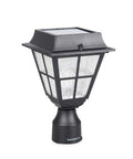 Solar Powered LED Post Cap Light for 3 Inch Fitter Mount Outdoor Cast Aluminum Lamp With Bright Warm White Glow for Pillar Pathway Driveway Garden Landscape and Yard