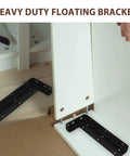 Floating Shelf Brackets Invisible Installation No Fuss Two Pack Wall Mounted Heavy Duty Iron Supports, shown during assembly