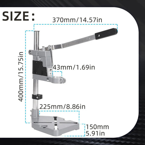 Portable Drill Press Stand For Hand Drills Adjustable Benchtop Clamp With Aluminum Base And Single Hole Precision Drill Station for DIY