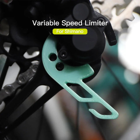 Bike Chain Keeper And Rear Derailleur Stabilizer Clip For Shimano 12 Speed Electronic Shifting Kits, attached to drivetrain