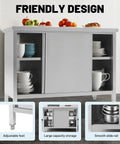 Bulletproof Stainless Steel Prep Table Featuring Sliding Door Storage Cabinet Nsf Certified Commercial Kitchen Workbench Tough Restaurant And Garage Station 71 By 31 Inches with adjustable feet and large storage.