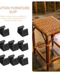 Rattan Furniture Clips 8 Pack For Outdoor Wicker Sofas Easy To Install And Remove Sofa Fasteners Black Alignment Clamps