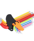 Super Cool 9 Piece Hex Wrench Set With Chrome Steel Ball Heads In Vibrant Colors For DIYers And Pros To Fix Stuff Fast And Keep Your Tools Organized. color-coded ball-end metric hex keys with holder