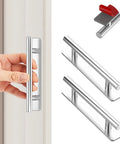 Two Pack Self Stick Aluminum Alloy Cabinet And Drawer Handles No Drilling Adhesive Door Pulls For Kitchen Cabinets Closets Drawers Sliding Doors And Furniture Silver Finish 150Mm By 25Mm By 35Mm Easy Install