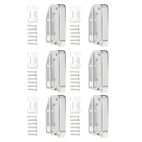 Push To Open Cabinet Latch Set 6 Pack Iron Spring Catches For Self Closing Doors No Fuss Install Lightweight