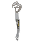 Heavy Duty 16 Inch Pipe Wrench With Slip Free Grip And Lightweight Aluminum Handle For Half Inch To Two Inch Plumbing Projects Easy To Use Multi Function Tool For Quick Tightening And Strong Torque, close-up of handle and jaw