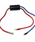70 Amp Car Audio Noise Filter Suppressor with red and blue wires for Stereo Systems 12 Volt DC Power Noise Reduction, engine compartment install