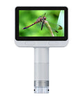 Portable Digital Microscope for Kids with 4 Inch IPS Screen 1080P Pocket Microscope for Kids Ages 8 12 Works with iPhone Android and PC Totally Cool STEM Gift for Curious Minds, white handheld microscope showing a dragonfly