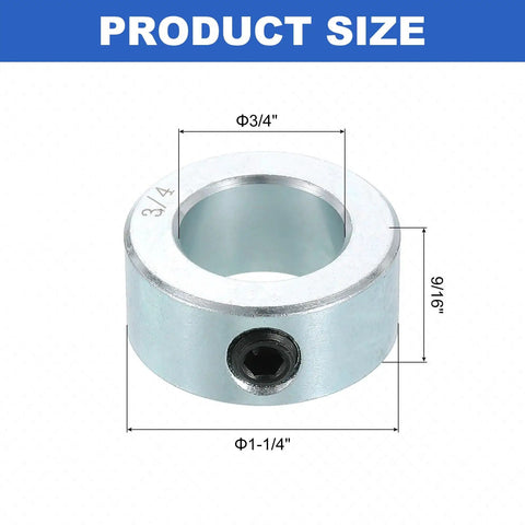 Set Of Sixteen Shaft Collars With Set Screws, Three Quarters Inch Bore, Outer Diameter One And Quarter Inch, Nine Sixteenth Inch Thick