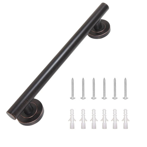 Built Tough Shower Safety Bar For Seniors And Disabled Users, Rock Solid Wall Mounted Bathroom Grab Handle With Grippy Nonslip Coating, Carries Up To 500 Lbs, with mounting screws.