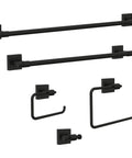Set of 24 Inch Matte Black Towel Bar For Bathroom And Kitchen, Rust Resistant Towel Rack With Fast Drying Airflow, Modern Bath Accessory