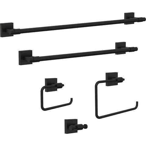 Set of 24 Inch Matte Black Towel Bar For Bathroom And Kitchen, Rust Resistant Towel Rack With Fast Drying Airflow, Modern Bath Accessory