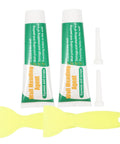 Drywall Repair Putty Paste For Quick Hole Patching And Wall Mending Cream with two tubes, nozzles, and yellow applicator spatula
