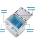 Road Ready Portable Insulin Cooler That Keeps Diabetes Meds And Breast Milk Chilled On The Car Ride With Digital Screen and Car USB Charger For No Sweat Cold Storage Always with lid open.