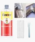 High Temperature Metal Casting Glue For Repairs And Heat Resistant Liquid Welding Filler with applicator and repaired metal surfaces
