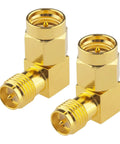 Dope Upgraded SMA Right Angle Connector 90 Degree Adapter Twin Pack SMA Male To RP-SMA Female Coax RF Connector