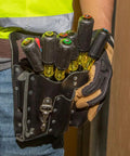 Nut Driver Set With Cushion Grip And Chrome Plated 6 Inch Shafts, 7 Piece Includes Sizes 3/16 to 1/2 Inch, in a tool belt