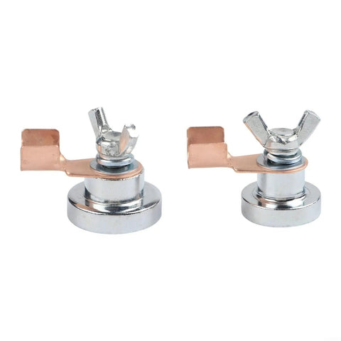 Heavy Duty Magnetic Welding Ground Clamp Set For Fast Setup On Flat Or Curved Metal Surfaces With Portable Earth Clip Tool For Pro And DIY Welding Jobs - Small and large magnetic clamps.