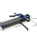 24Inch Heavy Duty Manual Tile Cutter For Porcelain And Ceramic Slabs Featuring Tungsten Alloy Score Wheel and dual guided rails.