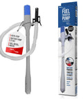 Heavy Duty Battery Powered Gas Transfer Pump With Smart Auto Shut Off No Drip Siphon Hose, 2.4 GPM fluid mover with attached nozzle.