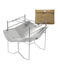 Solo Grill A4 Portable Camping Fire Pit with lightweight foldable frame and carry bag, 10.4 x 16.3 x 10.8 inch size.