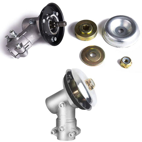 Trimmer Blade Adapter Kit With 6 Steel Razors, Thrust Plate Guard Washer, Thrust Washer, Rider Plate And Lock Nut components.