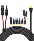 6 In 1 Solar Panel Connector Kit With DC5521 7909 8020 Anderson EC5 XT60 Adapters and heavy duty weatherproof cable