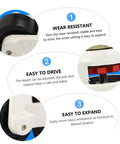 Wear resistant detail of Tough As Nails 3 Inch Swivel Casters Set Adjustable Leveling Wheels for stable movement.