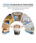 MXJCKSOQ 3.5 inch Recessed Lighting Kit Fixture 7W,10W,15W,20W 4000KLED showing selectable color temperatures in various room settings.