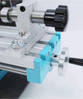 Close-up of 400W Mini Metal Lathe Machine With Adjustable Speed for precision milling wood and soft metals.