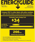Energy guide label for Slick Stainless Steel Undercounter All Freezer For Residential Space featuring estimated energy cost and usage.