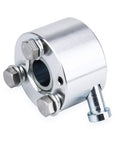 Heavy Duty 3/4 Inch Quick Release Steering Wheel Hub And Disconnect Adapter For Most Three Hole Setup Zero Shake Aluminum Track Ready Smooth Swap Replacement Gear, close-up view showing bolts and smooth finish.
