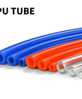 Real Deal PU Air Hose Tube Pipe For Compressor Tubing 20M Transparent Flex showing various colored PU tubes.