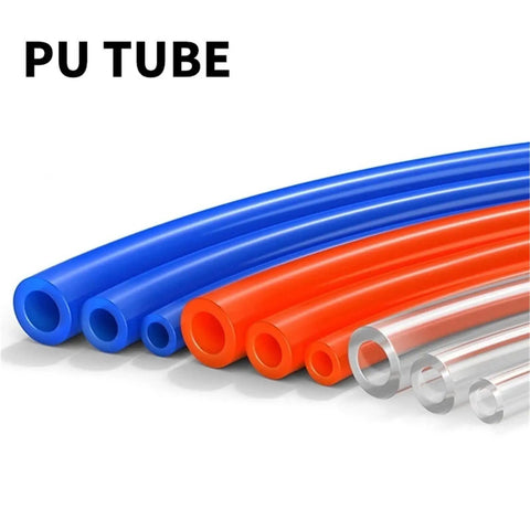 Real Deal PU Air Hose Tube Pipe For Compressor Tubing 20M Transparent Flex showing various colored PU tubes.