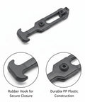 Heavy Duty Pull To Lock Toggle Latch With Rubber Hook For Cabinets And Furniture Fits Toolboxes And Storage Cases Plastic Construction Reduces Vibration And Noise During Transport, black plastic