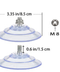 Heavy Duty Suction Cups With M8 Screws 4 Pack Seriously Tough Grip For Smooth Tile Glass And Car Windshields Clear Sucker Pads dimensions and details