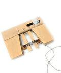 Wooden Deadeye Reeving and Spacing Tool for Ship Rigging and Shrouds Adjustable Tension Gauge on white background