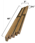 Premium Solid Wood Equalizer Table Slide Set For Pedestals 40 Inch Extension Pair, 5 inch width, 2 3/8 inch height, detailed view.